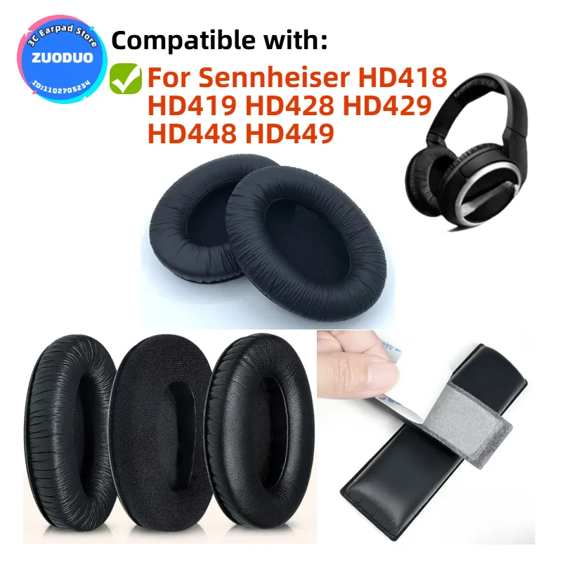 

1 Pair Replacement Foam Ear Pads Pillow Cushion Cover for Sennheiser HD418 HD419 HD428 HD429 HD448 HD449 Headphone Headset