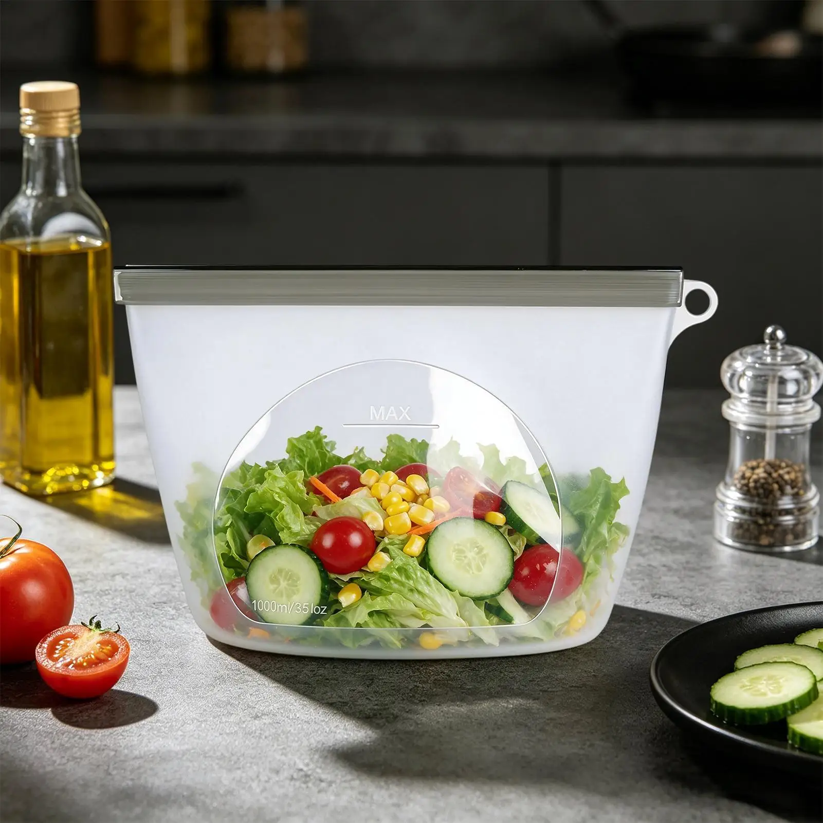 Reusable Food Storage Bags Leakproof High Temp Resistant Container Ziploc Lunch Containers For Snacks Vegetables Fruits Cheese