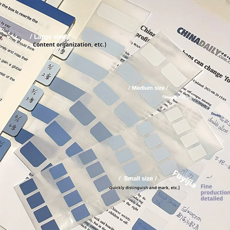 120 Multi-Functional Color Gradient Writable Plastic Index Tabs - Reusable Page Markers and Document Organizer Stickers, Office