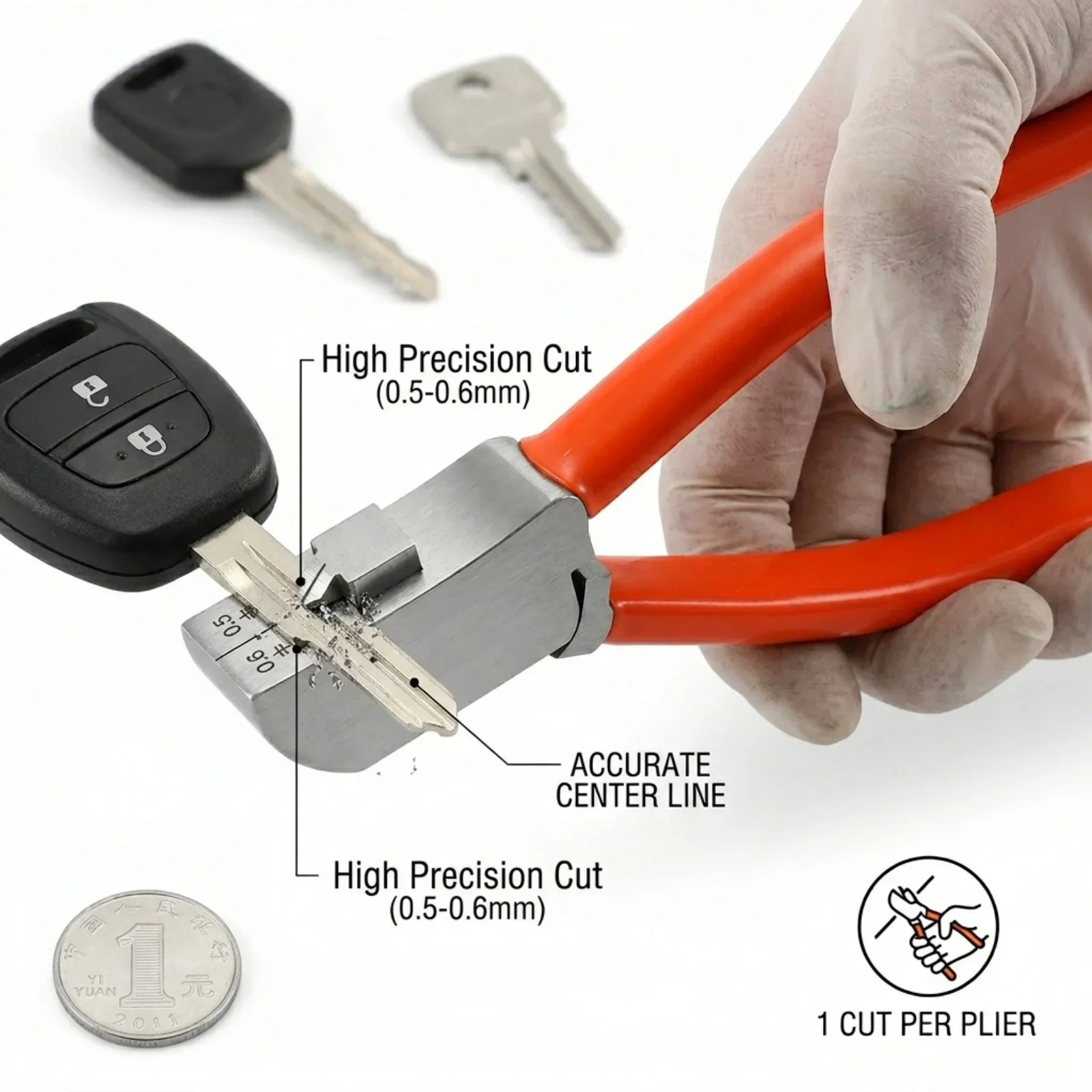 Key Cutter Hard Alloy Steel Key Cutter Machine Practical Keys Cutter Tool Multi-functional Keys Cutting Pliers for Vehicles Cars