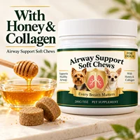 Dog Airway Support Soft Chews with Honey & Collagen 200g Pet Supplement for Healthy Breathing Daily Care for Small & Large Dogs 2