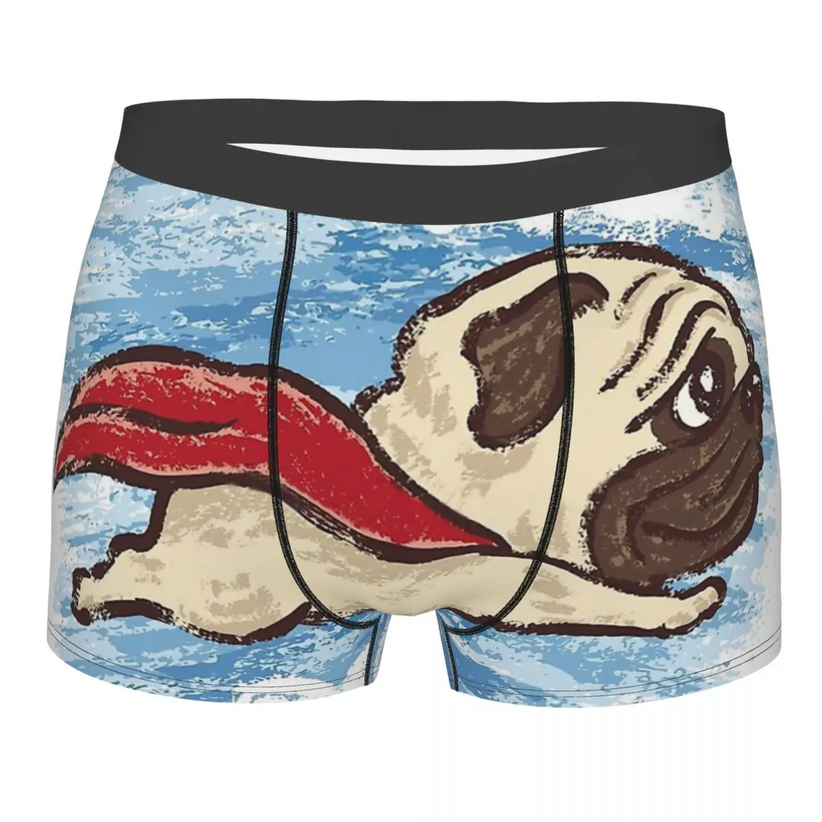 

Трусы-боксеры Flying Pug в виде животных, дышащие трусы, мужское нижнее белье, шорты с принтом, трусы-боксеры