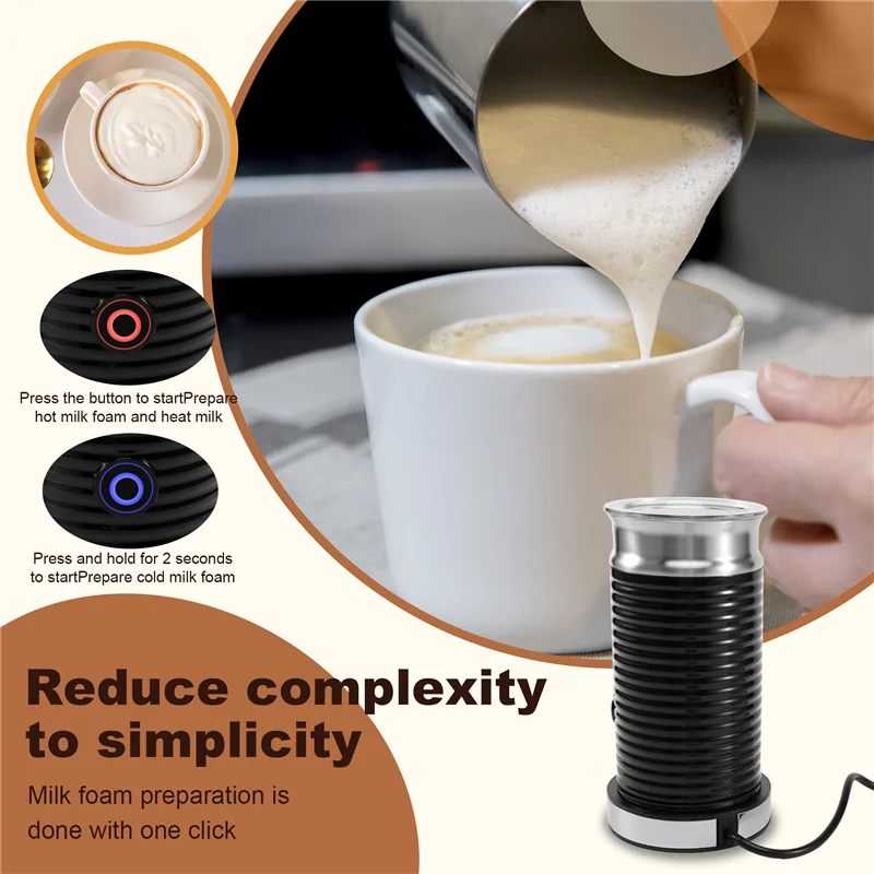 

P4-New Automatic Hot And Cold Milk Froth Machine Home Cappuccino Coffee Maker Companion Milk Frother, EU Plug