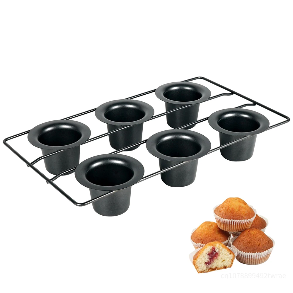 

6 Cups Non-stick Mini Muffin Pans Carbon Steel Yorkshire Muffin Cupcake Tray Bakeware for Oven Baking Kitchen Accessories