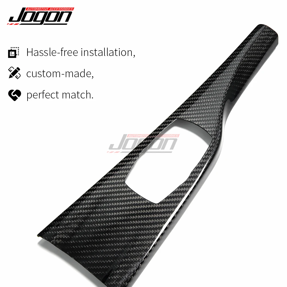 Real Carbon Fiber Car Inner Central Console Gear Shift Multimedia Panel Cover Sticker Trim For BMW F30 GT F32 F80 F82 2014-2020