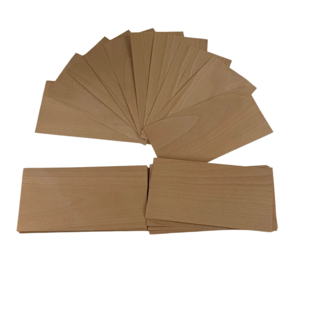 24Pcs Natural Red Beech Wood Veneer 0.4mm Natural Real Wood Sheet for Art Craft Inlay Picture Frame Jewelry Box DIY 20x10cm