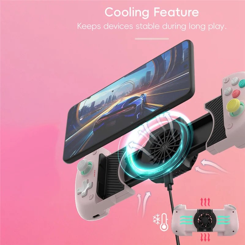 AT82-X3 For Switch/OLED Bluetooth Wireless Controller With Dual Hall Joystick Cooling Fan For PUBG Mobile For Android/IOS PC