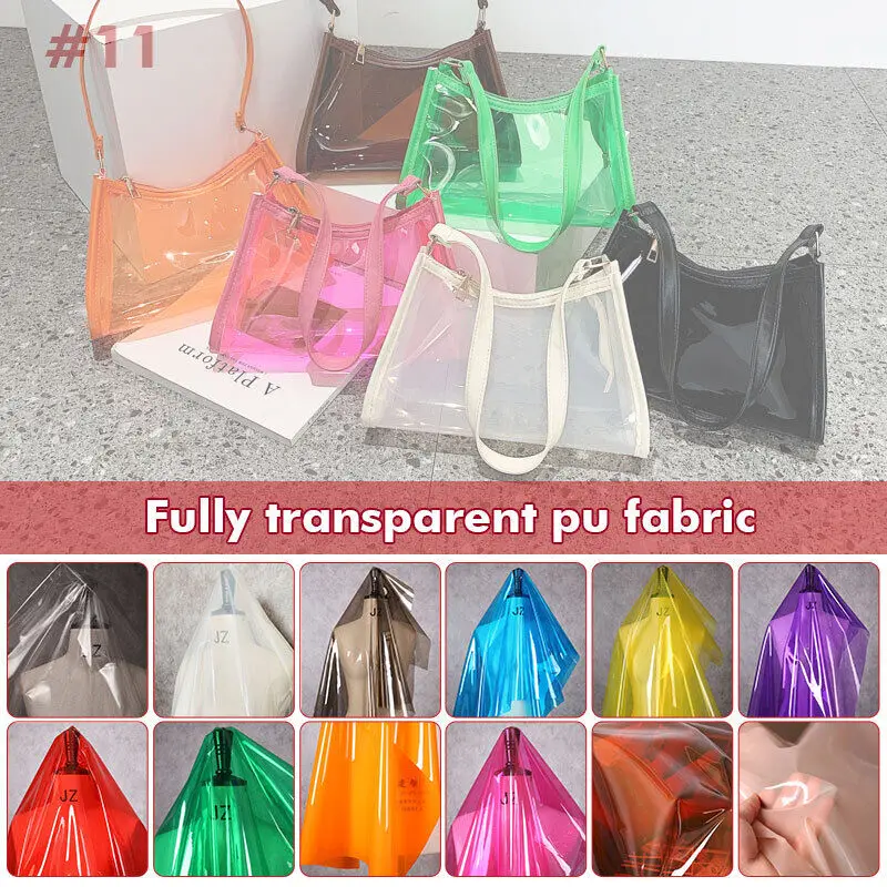 120x50cm TPU Fabric PVC Jelly Film Waterproof Crystal Bag Plastic Raincoat Fabric Transparent Clothing Bag Stage Diy Material