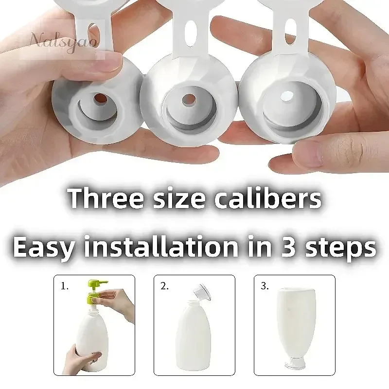 3pcs Inverted Leak Proof Bottle Cap for Shower Gel Shampoo, Bathroom Travel Sealed Dispenser Cap