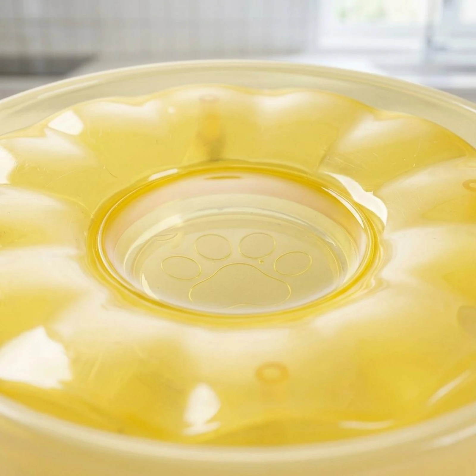 Floating Water Bowl Food-Grade Floating Water Disk Disc-Top Bowl Translucent Splash Control Insert Stable Base