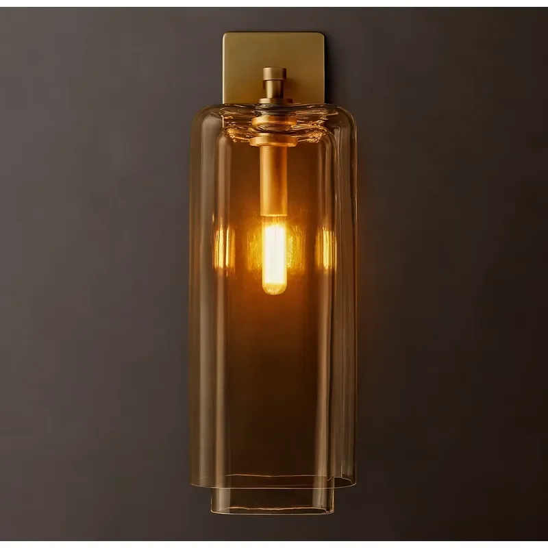 Modern Minimalist Hot Sale Wall Lamp for Bedroom Living Room Wall Light for Bedroom Clear Glass Metal Wall Sconce Glass