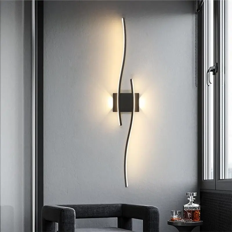 YANA50I TV Wall Lamp LED 60Cm Simple Lines Design Three Color Options For Bedroom Bedside Corridor Indoor Lighting