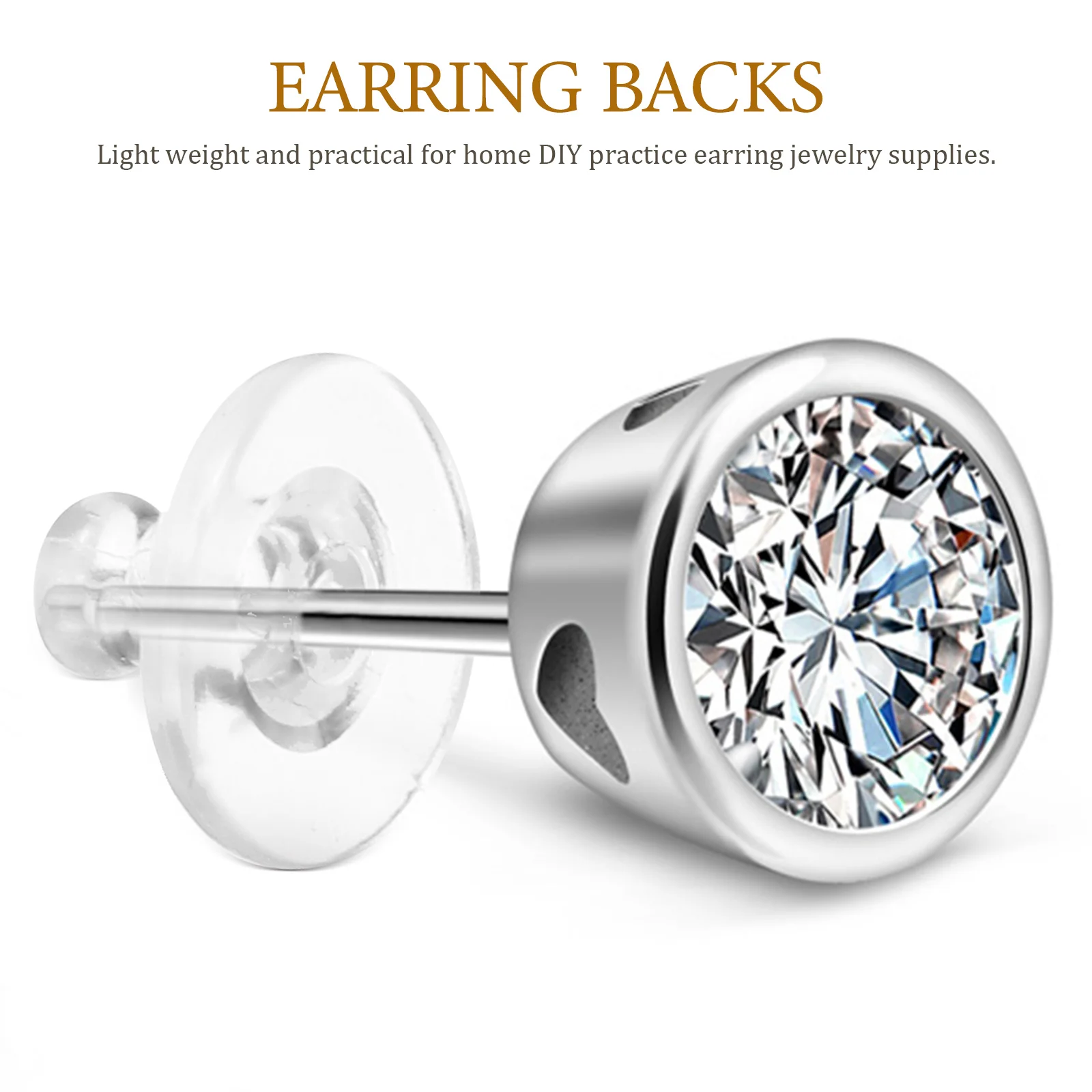 

500pcs Silicone Earring Backs Clear Stud Replacement Safety Back Stoppers Durable Jewelry Making Supplies for DIY Home