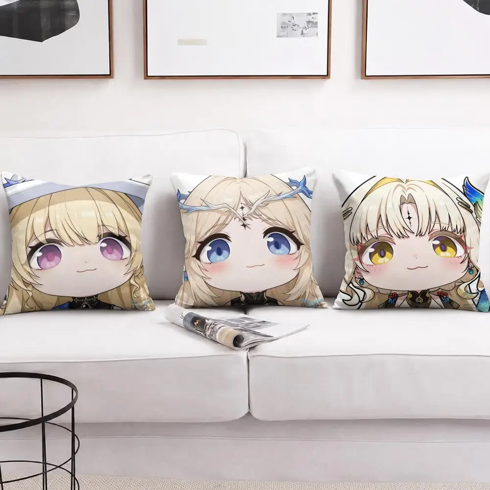 Suisui Phoebe Wuthering Waves Cushion Cover Soft Short Plush Pillow Cases Hidden Zipper Cutecore Sofa Bedroom Home Decor Gift