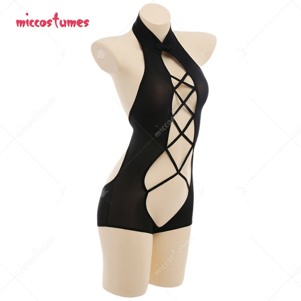 Woman Sexy Fashionable Japanese Style Sexy Lingerie for Women Backless Halter Bodysuit for Fun Cheongsam Lace-Up Style