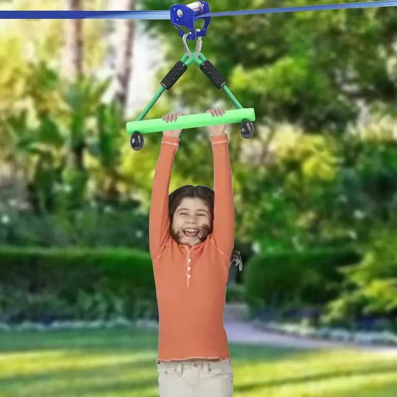 Zip Line Kits Wear-resistant Slider Zipline Pulley Kit Backyard Adventurous Obstacle Course Accessories For Kids Children Adults