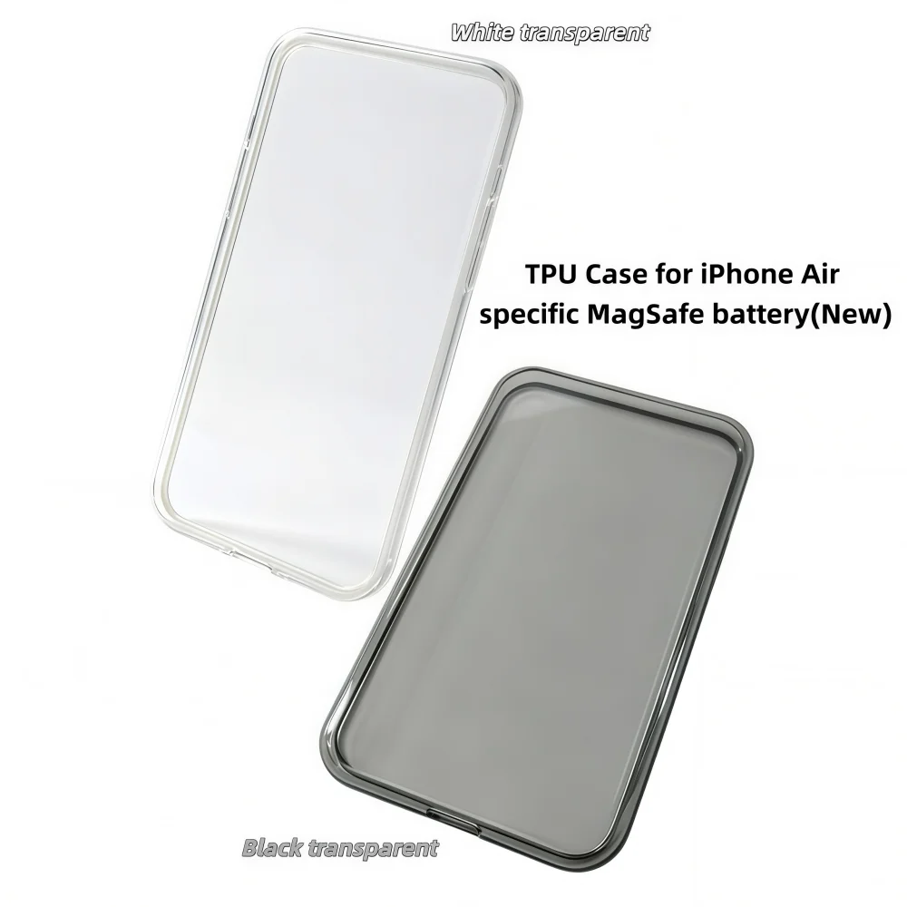 Full‑Coverage Shockproof Protective TPU Case for Apple iPhone Air MagSafe External Battery White Black Transparent Case