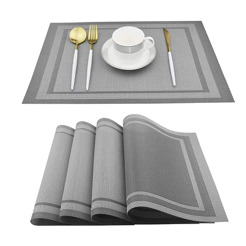 

Table Mat Set Non-Slip Bowl Pad Coaster Set Washable PVC Dining Table Placemats Modern Home Decoration Accessories