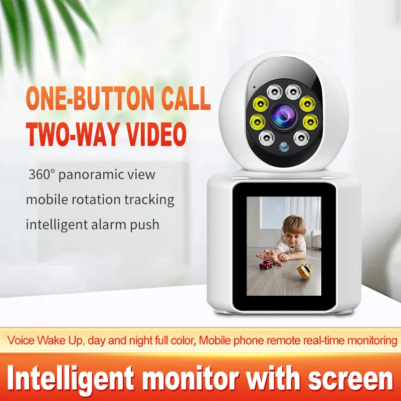 

2.8Inch IPS Screen 3MP V360APP Video Phone One Key Call Wireless PTZ IP Dome Camera AI Humanoid Detection Security Baby Monitor