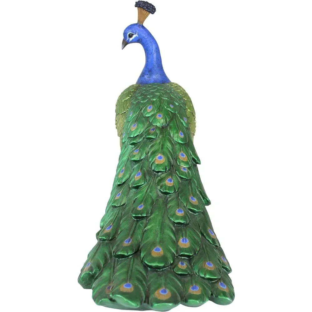 Regal Peacock Garden Bird Statue, Large, 34 Inch, Full Color