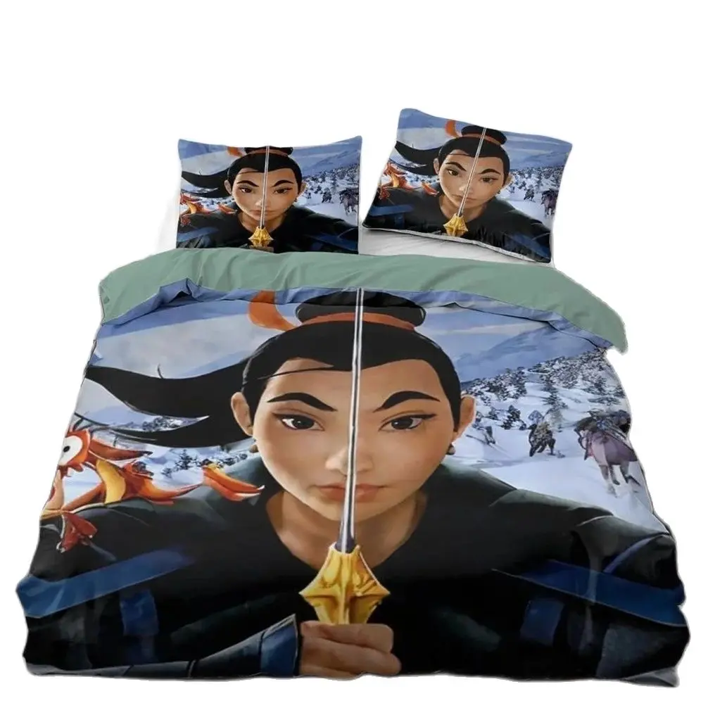 Disney Bedding Mulan 3D Print Bedding Set Duvet Covers Pillowcases One Piece Comforter Bedding Sets Bedclothes Bed