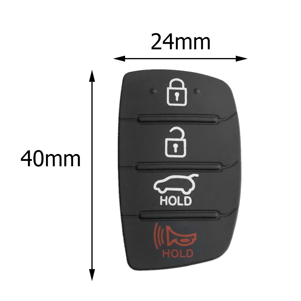 1-5Pcs Replacement Rubber Car 4Button Silicone Pad For Hyundai Tucson Santa fe / ix45 Sonata i40 Remote Car Repair Key Fob Shell