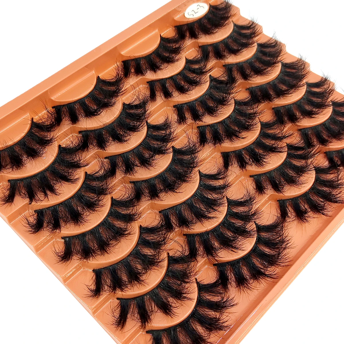 Nouveau 14 paires de cils de vison artificiels 3D faux cils dramatiques cils moelleux faits à la main cils longs naturels