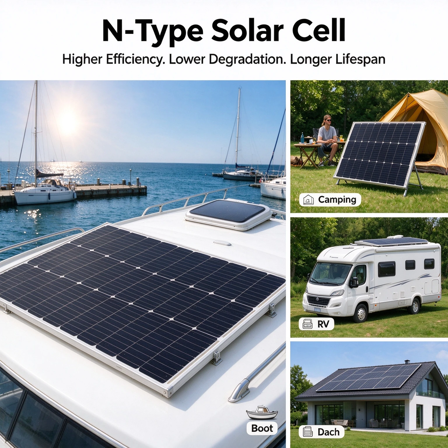 100 W 200 W 300 W 400 W Solar Panel 18 V Starre Glas Photovoltaik Panel Monocrystaillne Solarzelle für 12 V/24 V Batterie Ladegerät – Detail 7
