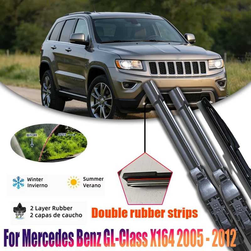 For Jeep Grand Cherokee WK2 2013-2020 Front Rear Wiper Blades Brushes Cutter Accessories J Hook 2015 2016 2017 2018 22"+21"+11"