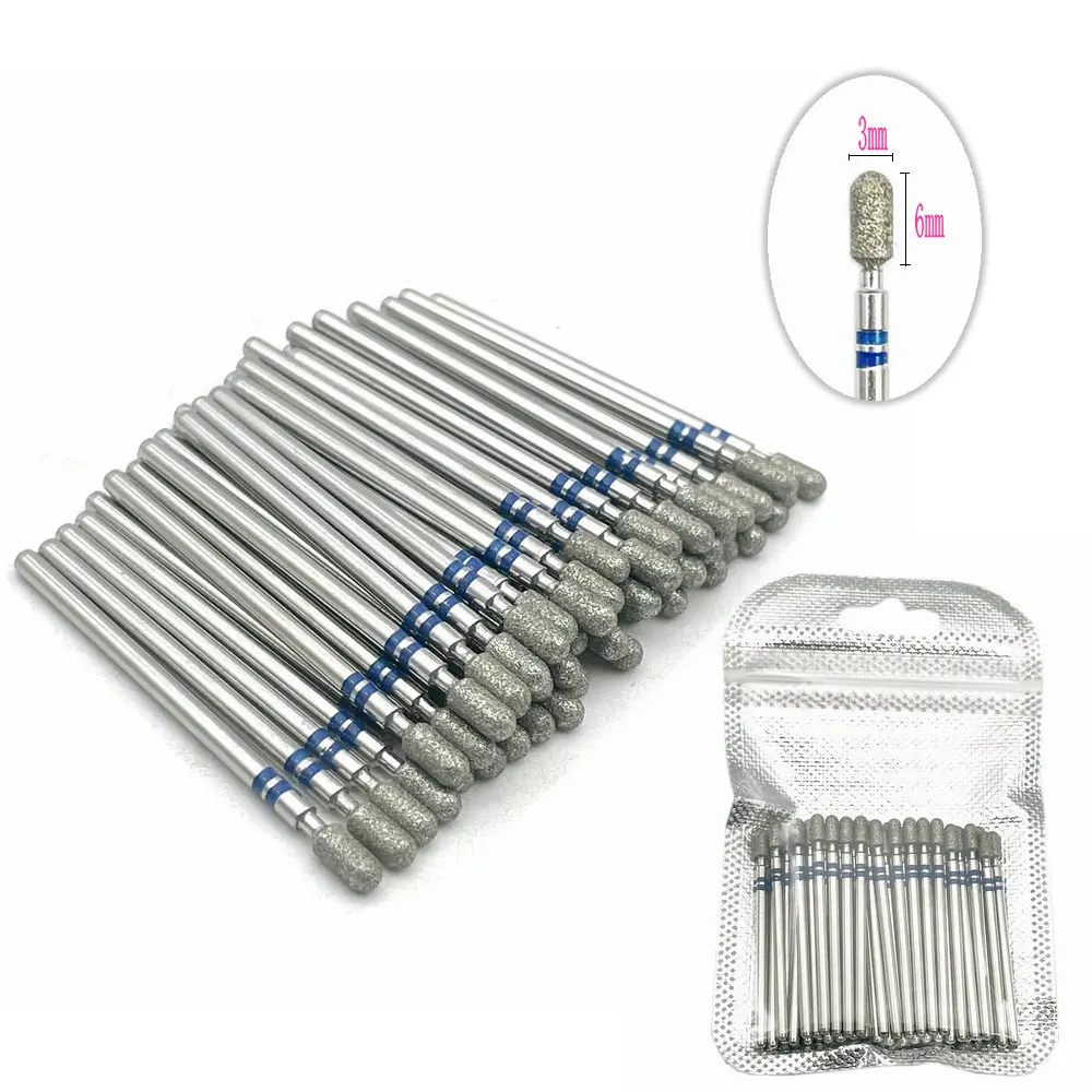 50pcs C Series Round Cylinder Nail Diamond Drill Bit for Electric Manicure Machine Accessories Nail Mills Cutter Nail Drill Bits