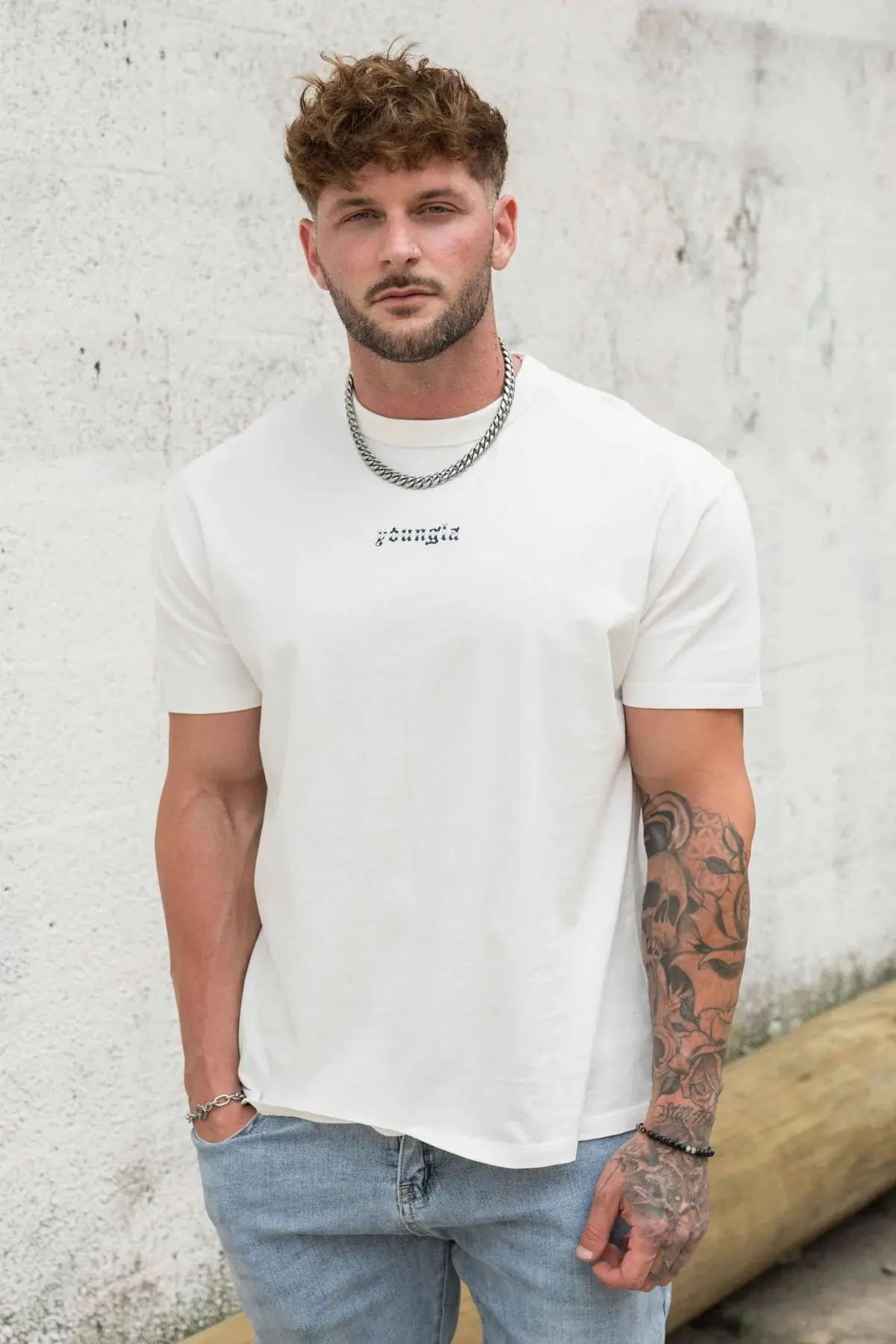 Men\'s oversized t-shirt muscle sports fitness cotton crew neck short sleeve gym running basketball training wear casual top