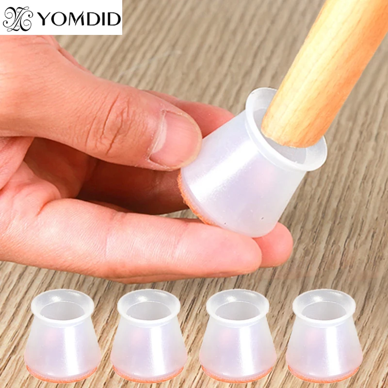 YOMDID 4PCS Furniture Leg Protection Cover Table Feet Pad Floor Protector For Chair Leg Floor Protection Anti-slip Table Legs