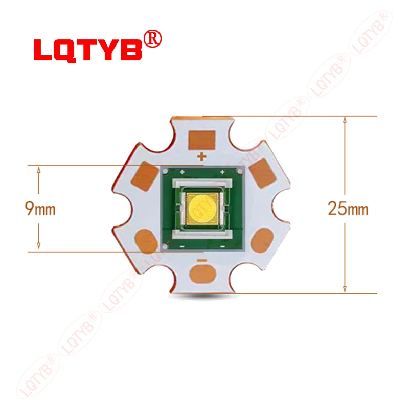 The 20mm/25mm copper substrate was welded with SBT90 white laser LED high-power lamp ball strong light flashlight