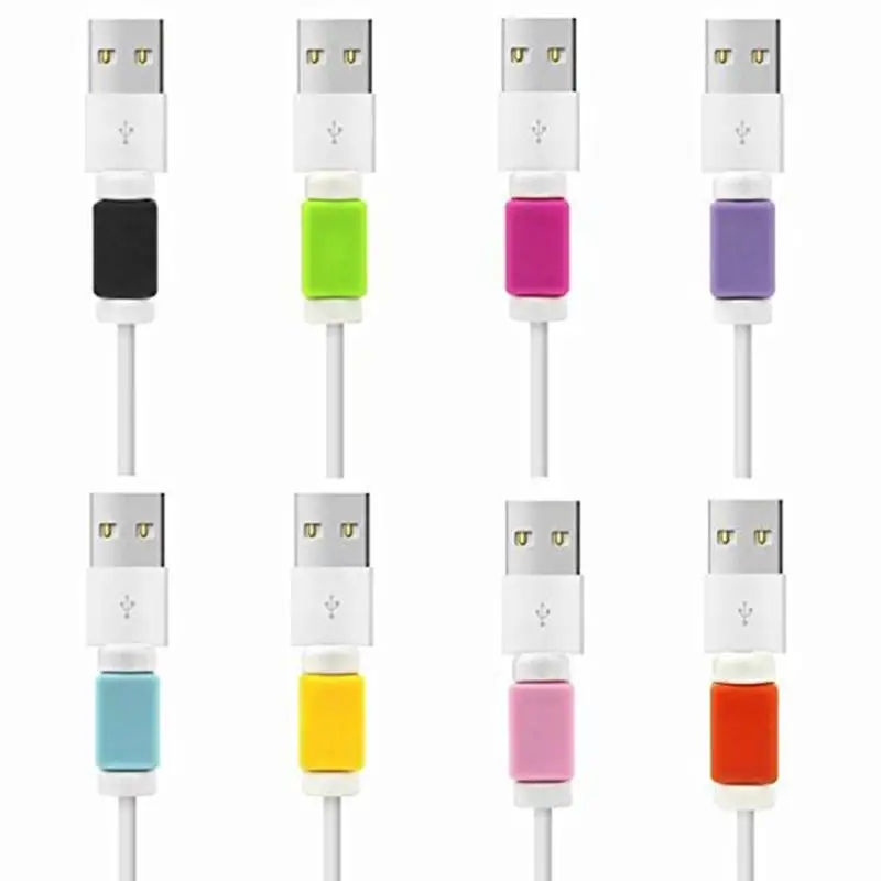 Silicone USB Cable Protector Fone de ouvido Wire Cord Protection Cover Data Charger line Protective Sleeve para iPhone Data Cord