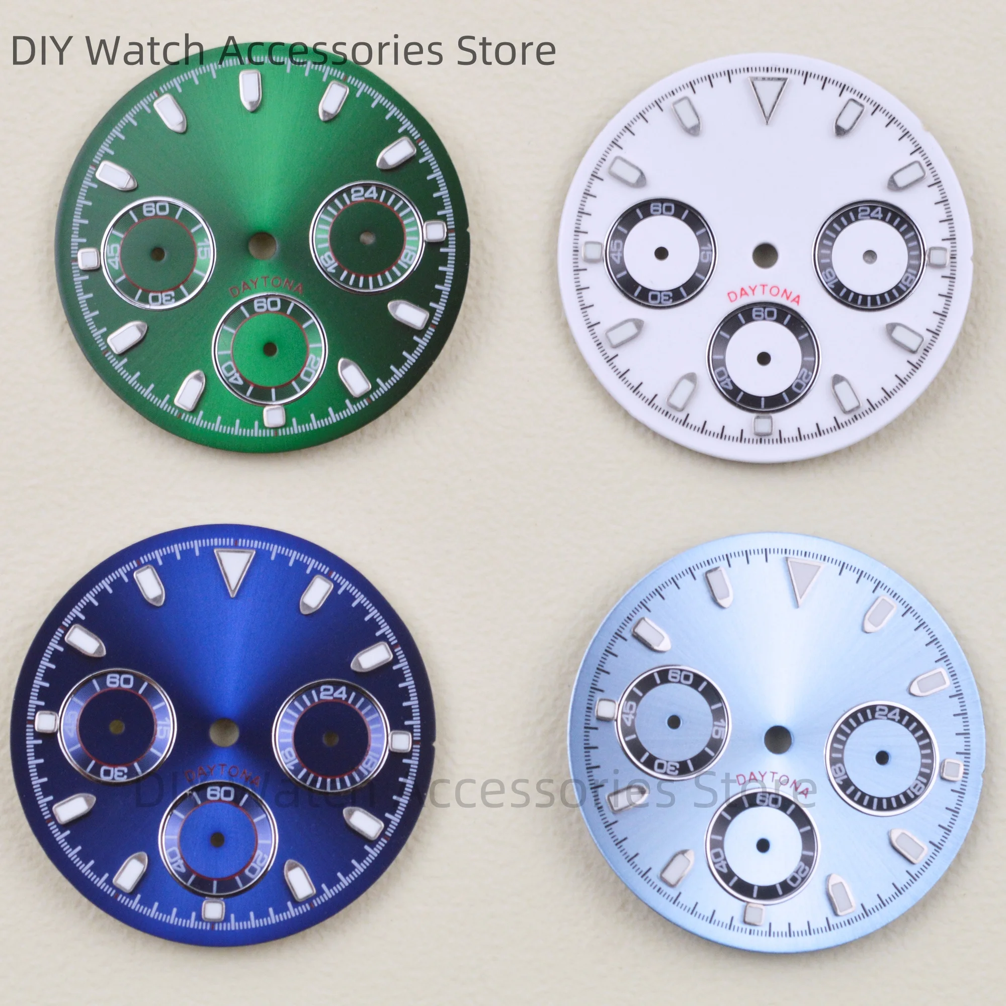 Green Luminous VK63 Dial 29.5mm Watch Dials Fits VK63 Movement High Quality Men Watch Accessories Parts