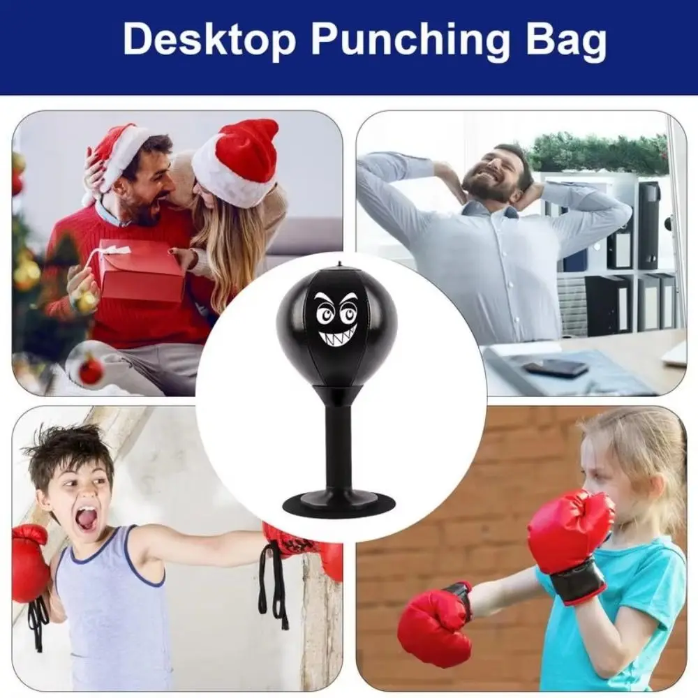 With Suction Cup Desktop Punching Bag Wall Mountable Inflatable Boxing Training Bag Desk Mountable Physical Exercise