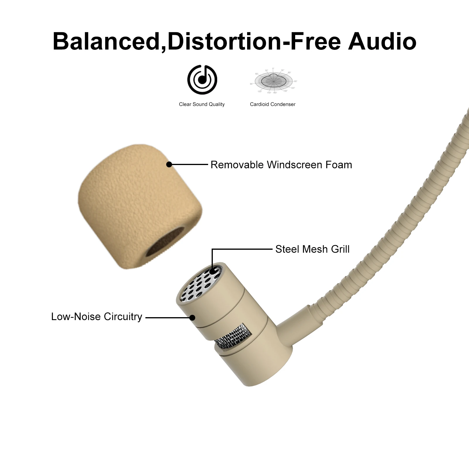 Mikrofon nagłowny KENBAIDIO C1, podwójny, nauszny, kompatybilny z Shure, AKG, MiPro, Audio Technica, Sennheiser, 4-pinowy, 3-pinowy, TA4F, 3.5mm — zdjęcie produktu 3