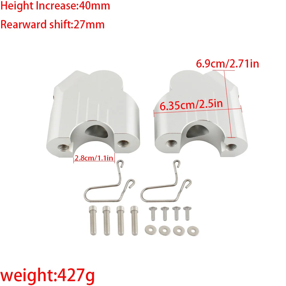 Pair Motorcycle HandleBar Riser Clamp Extend Riser Kit For BMW R12  NINET NINE T A2 2023 2024 2025 2026