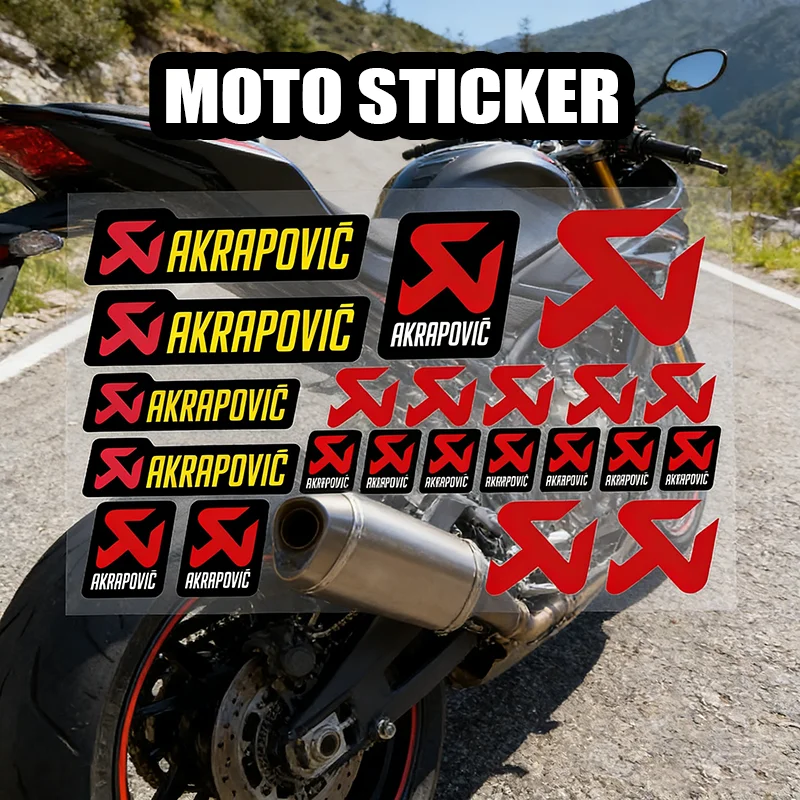 For akrapovic Stickers Moto Sticker Auto Body Bumper Windows Motorcycle Laptop Walls Vinyl Decal Car Tuning Accessories