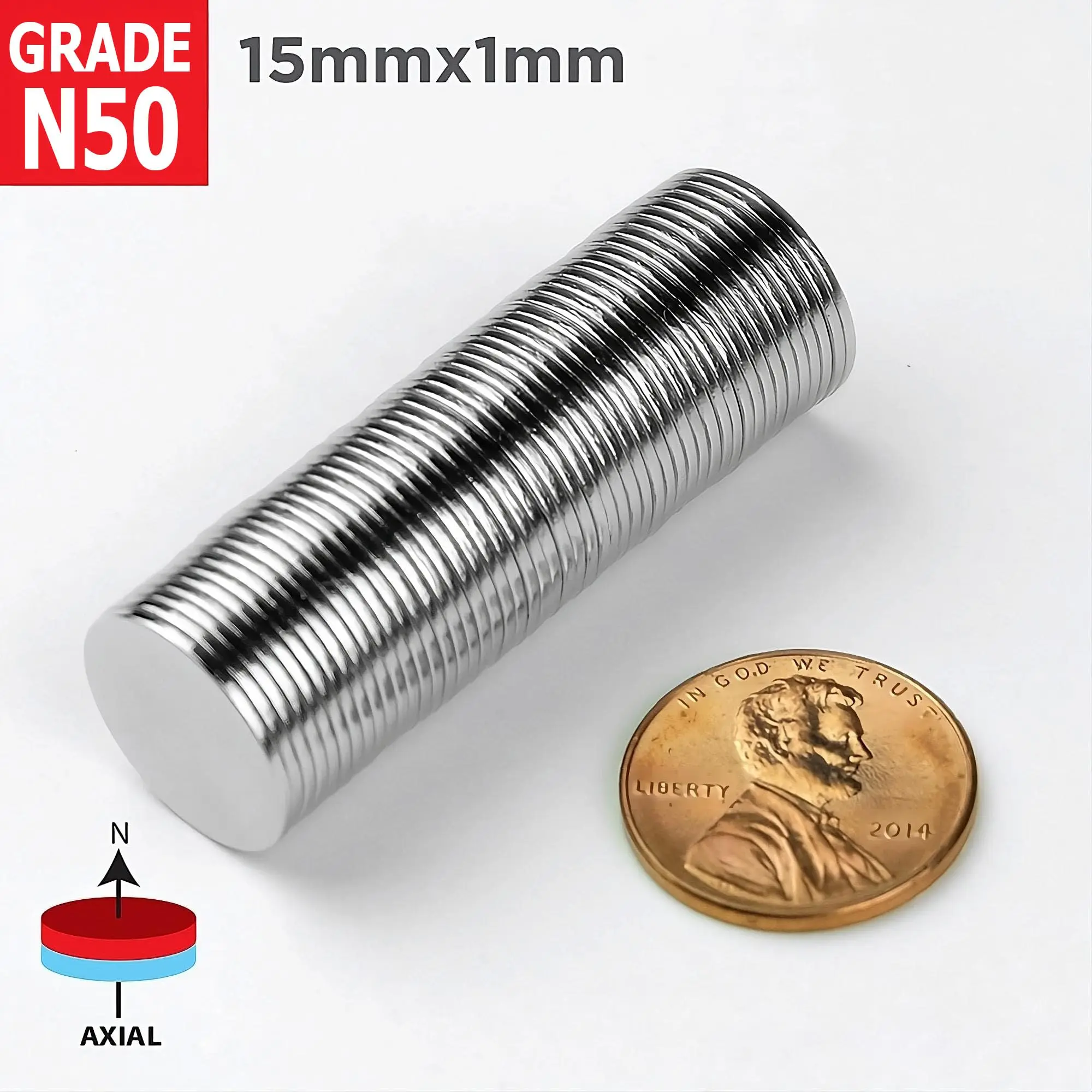 15mmX1mm Neodymium Magnet N35 Round Magnet Permanent NdFeB Super Strong Magnetic Imane Disc 15x1