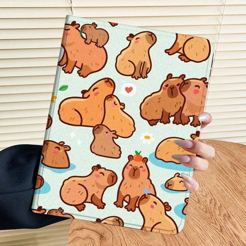 

Kapibara Cute Illustration For Samsung Galaxy Tab S11 A11 A9 A8 S6 A 10.1 A7 10.4 Plus 2025 2023 2022 Tablet Case
