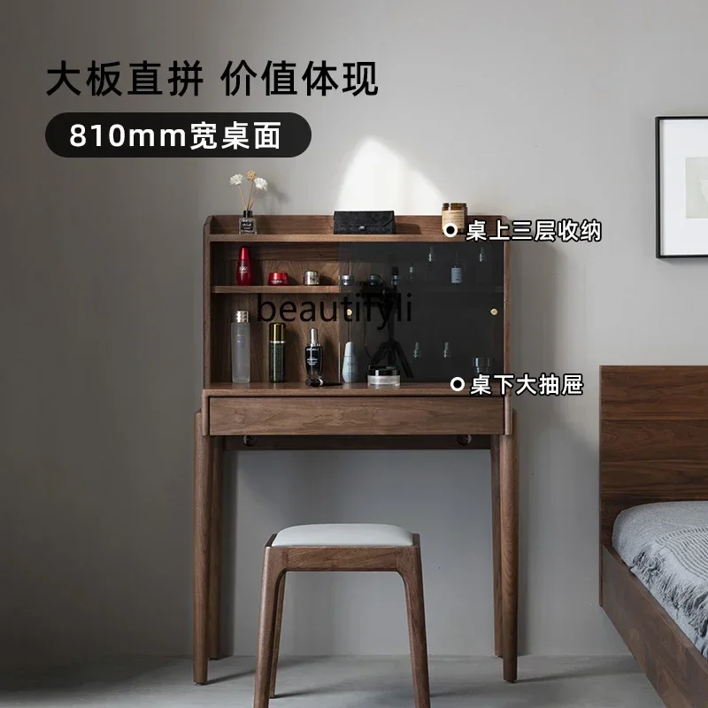 

B6 B6 North American black walnut dresser, bedroom storage cabinet integrated makeup table, solid wood Nordic makeup table