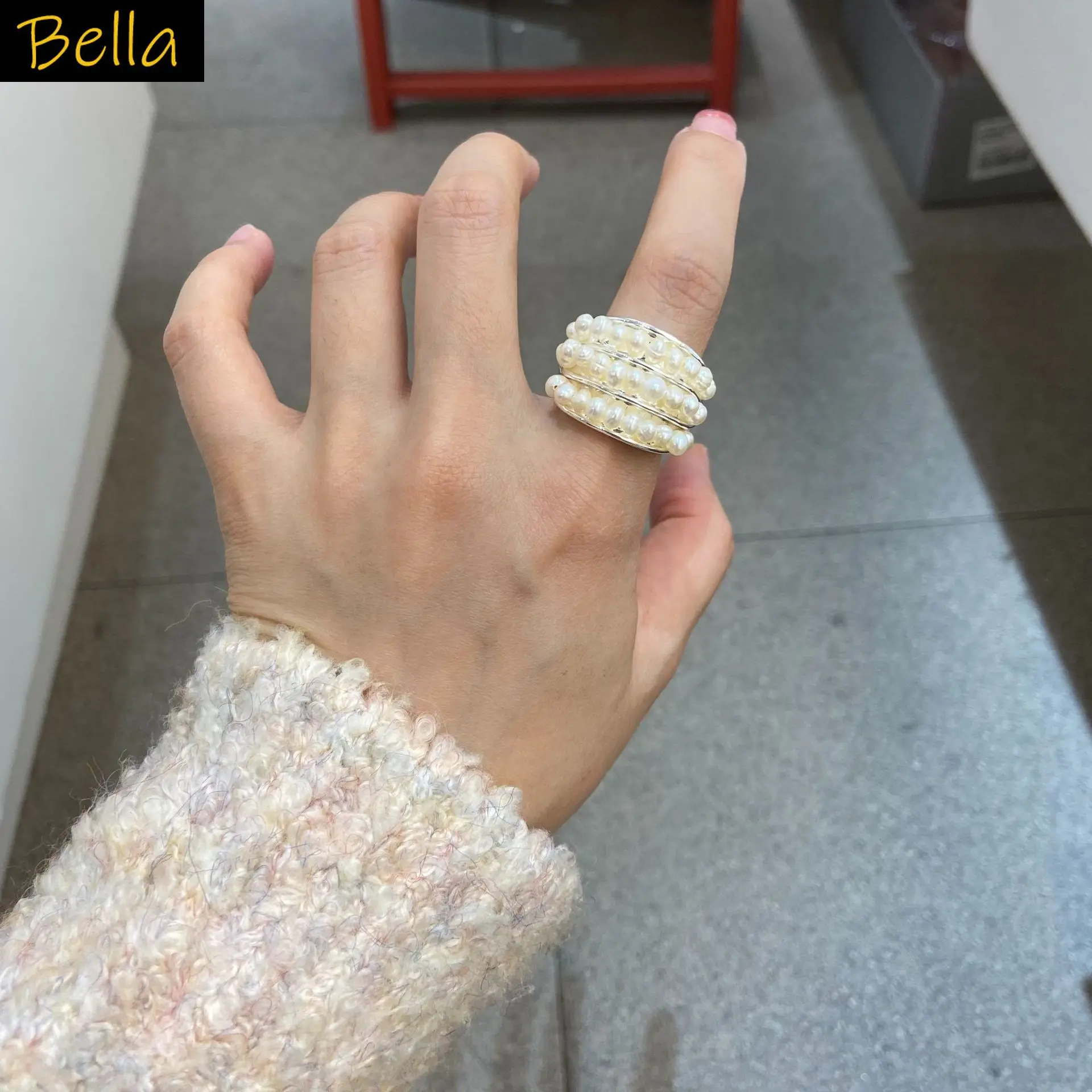 

new ring for women mini pearls jewelry gold silver color