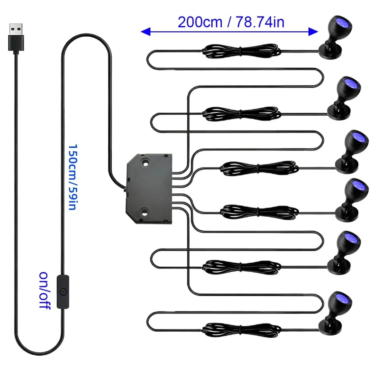 UV Black Light Led Spotlight USB 5V Mini Ceiling Spot 1W Showcase Pattern Showcase Light Room Decor