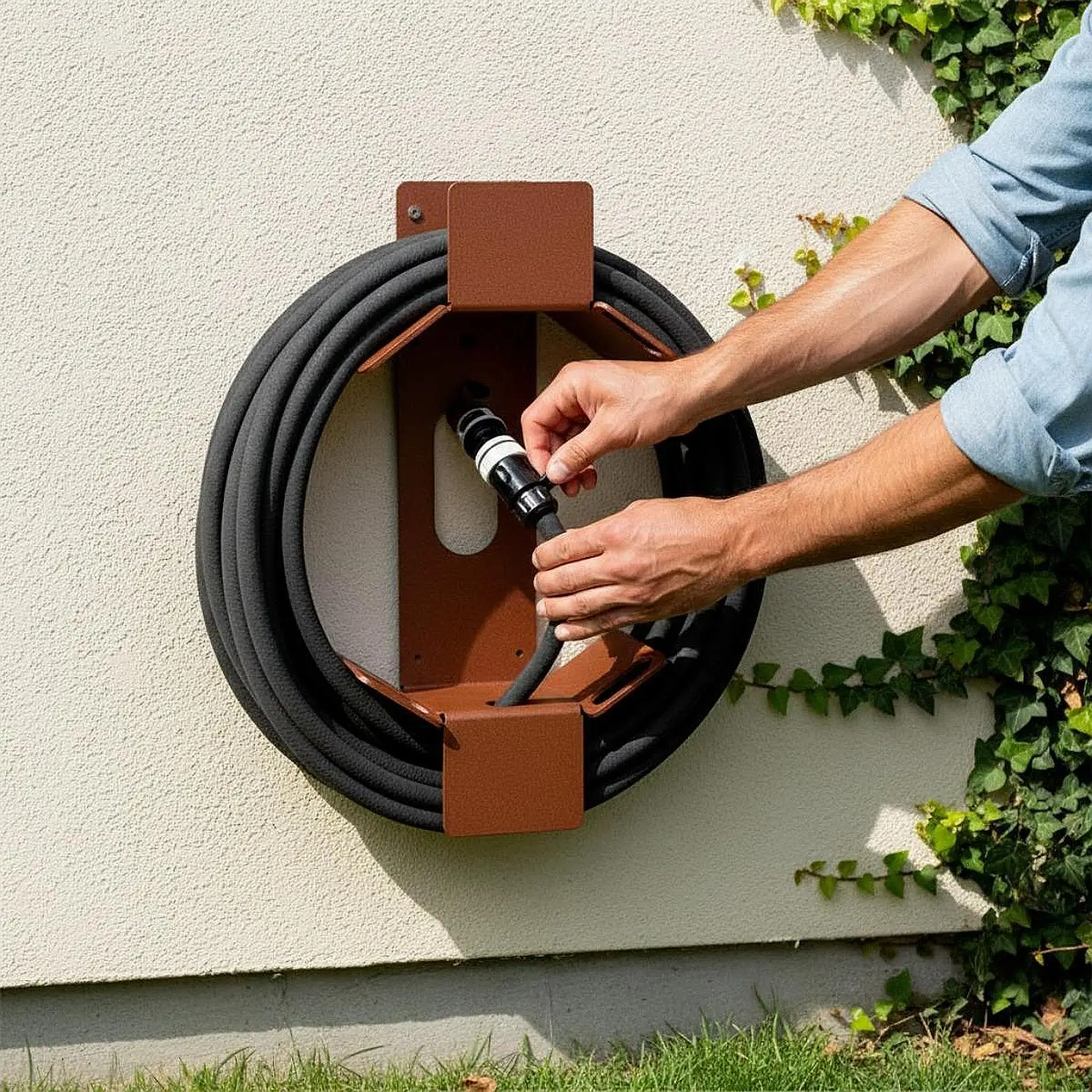 Garden Hose Rack Heavy Duty Garden Tool Hose Hanger for Garage Home Basement