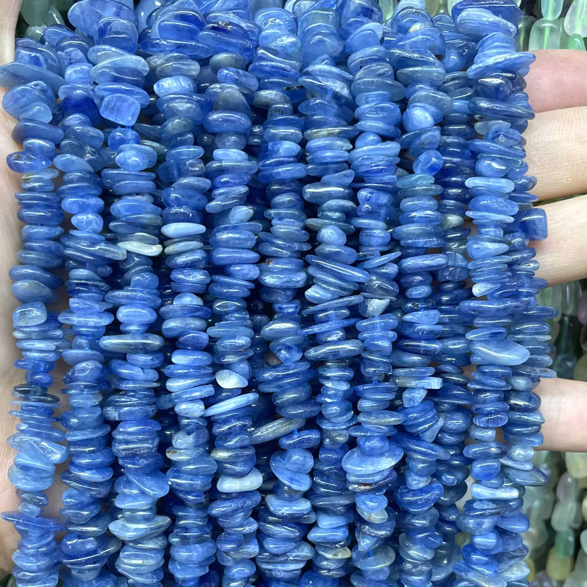 5-8MM Natural Irregular Chips Blue Kyanite Freeform Gravel Stone Spacer Loose Beads For Jewelry Making DIY Bracelet Accessories