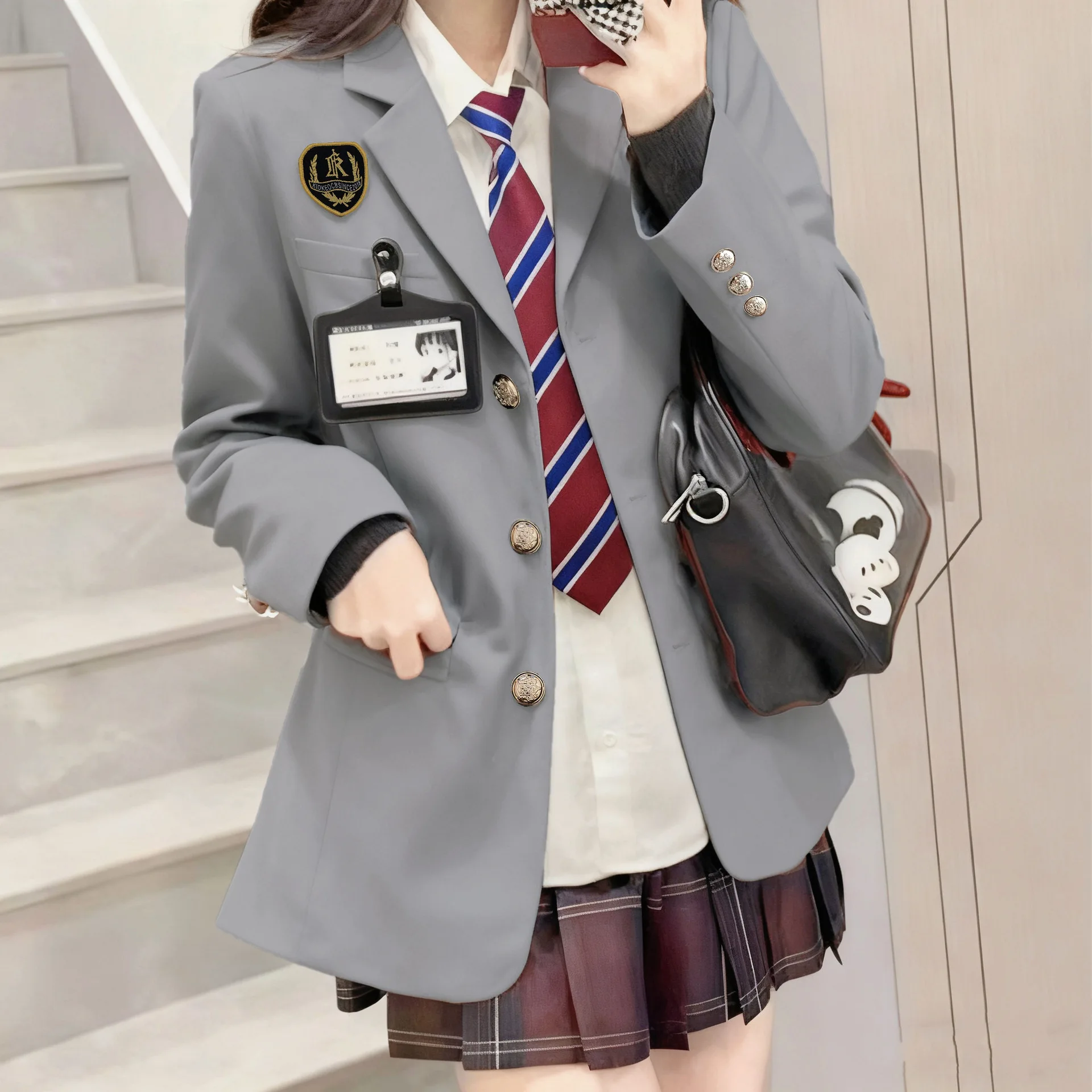 Black Suit Jacket for Women Spring Autumn New Style College Style Wine Red Cosplay Small Western Clothes Top Quality Polyester