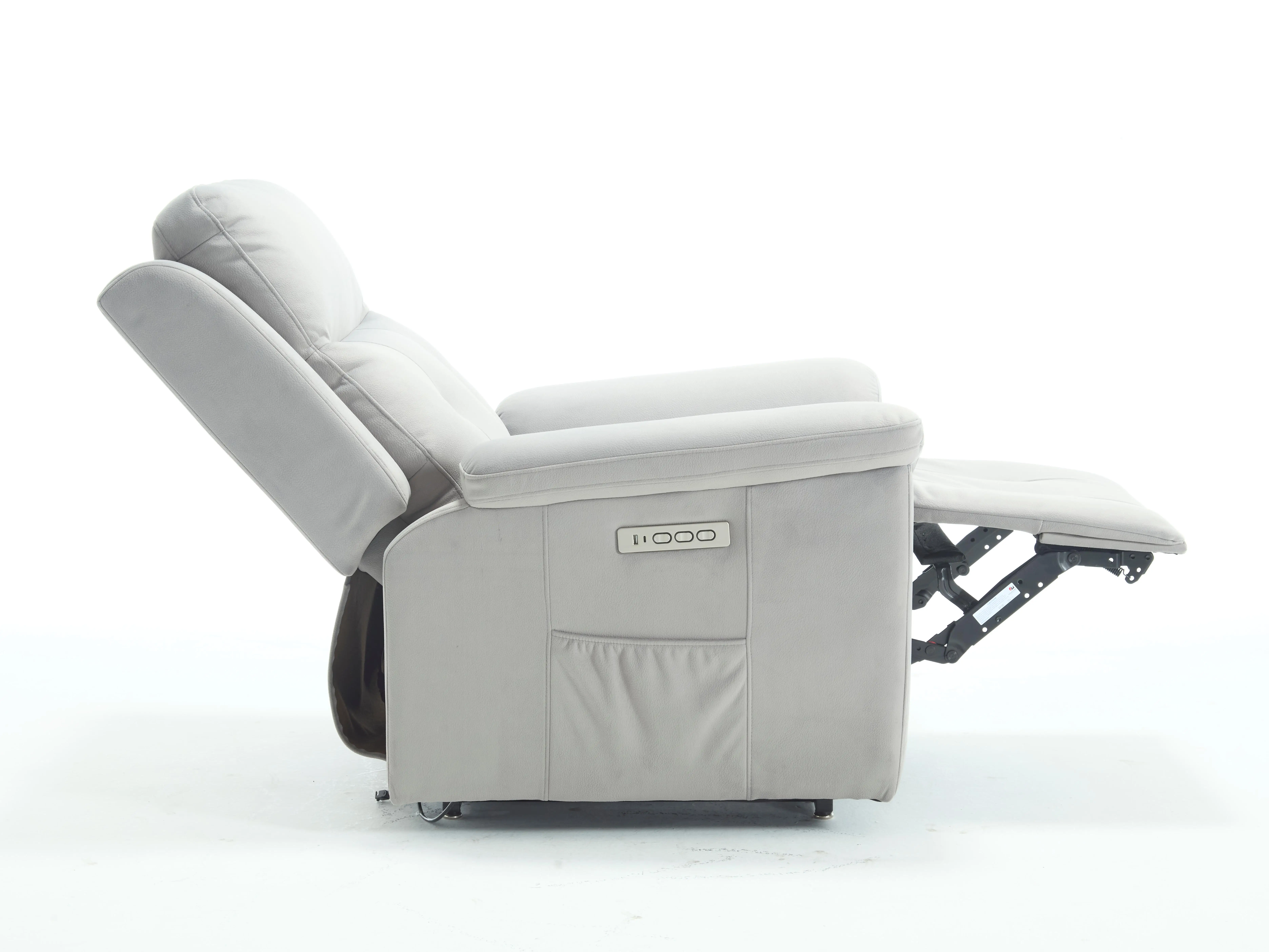 أريكة كرسي رفع الطاقة بمحرك واحد مع مسند رأس كهربائي باللون الأزرق الشنيل لاستخدام غرفة المعيشة لكبار السن #4