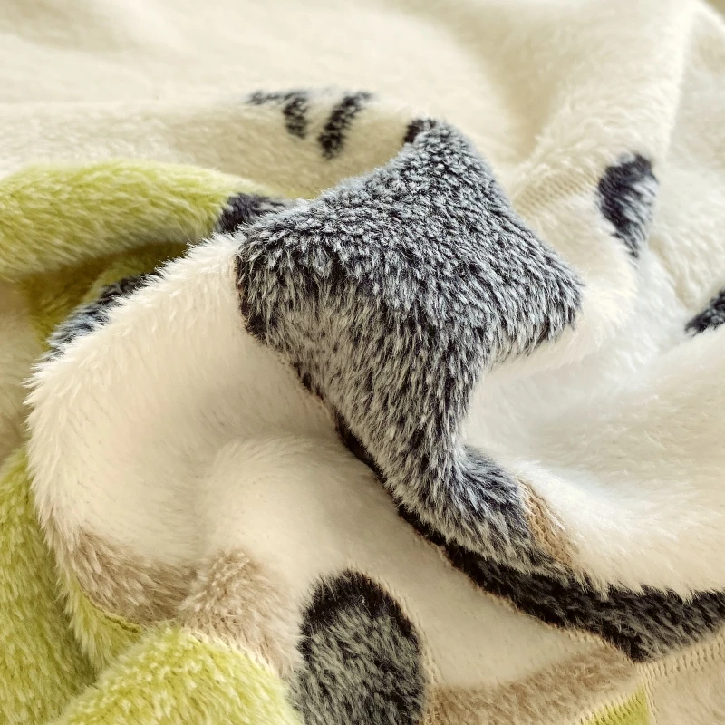 Cute Panda Milk Velvet Duvet Cover Boys Girls Bedroom Decor Cartoon Animal Bedding Autumn and Winter Soft Warm Comforter Cover