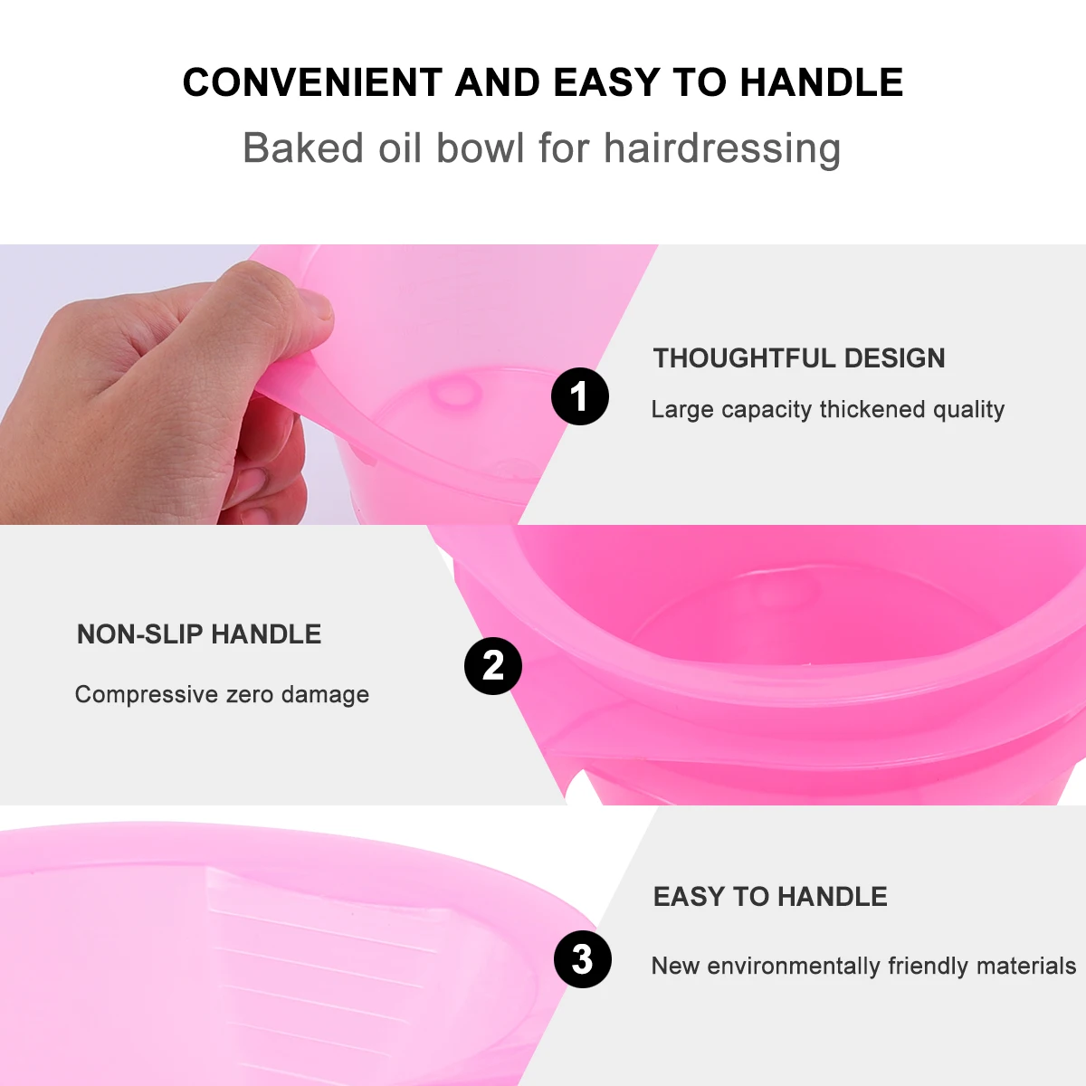 

3 Pcs Hair Dye Bowl Mixing Tinting Bowls Salon Supplies Stylist Coloring Plastic Washable Portable for Professional